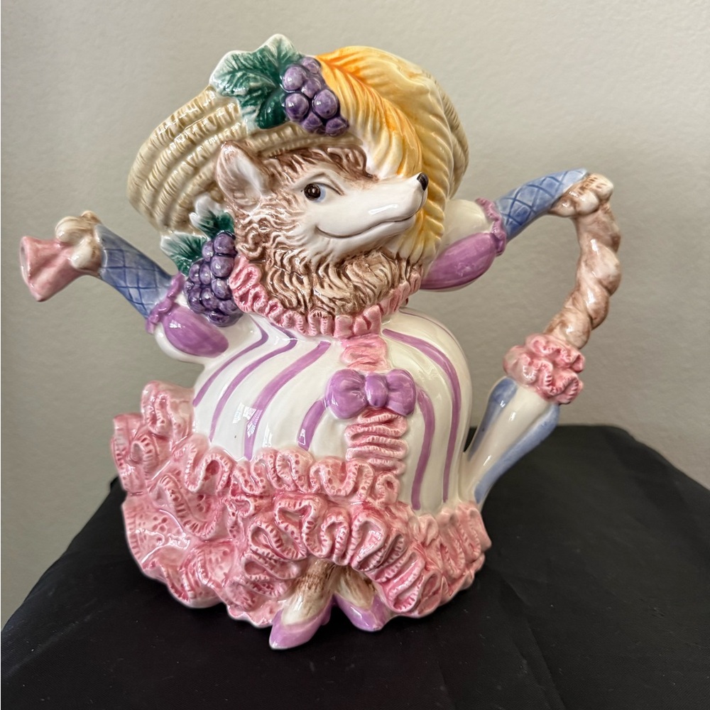 Fitz And Floyd 1991 Little Red Riding Hood Wolf Tea Pot .